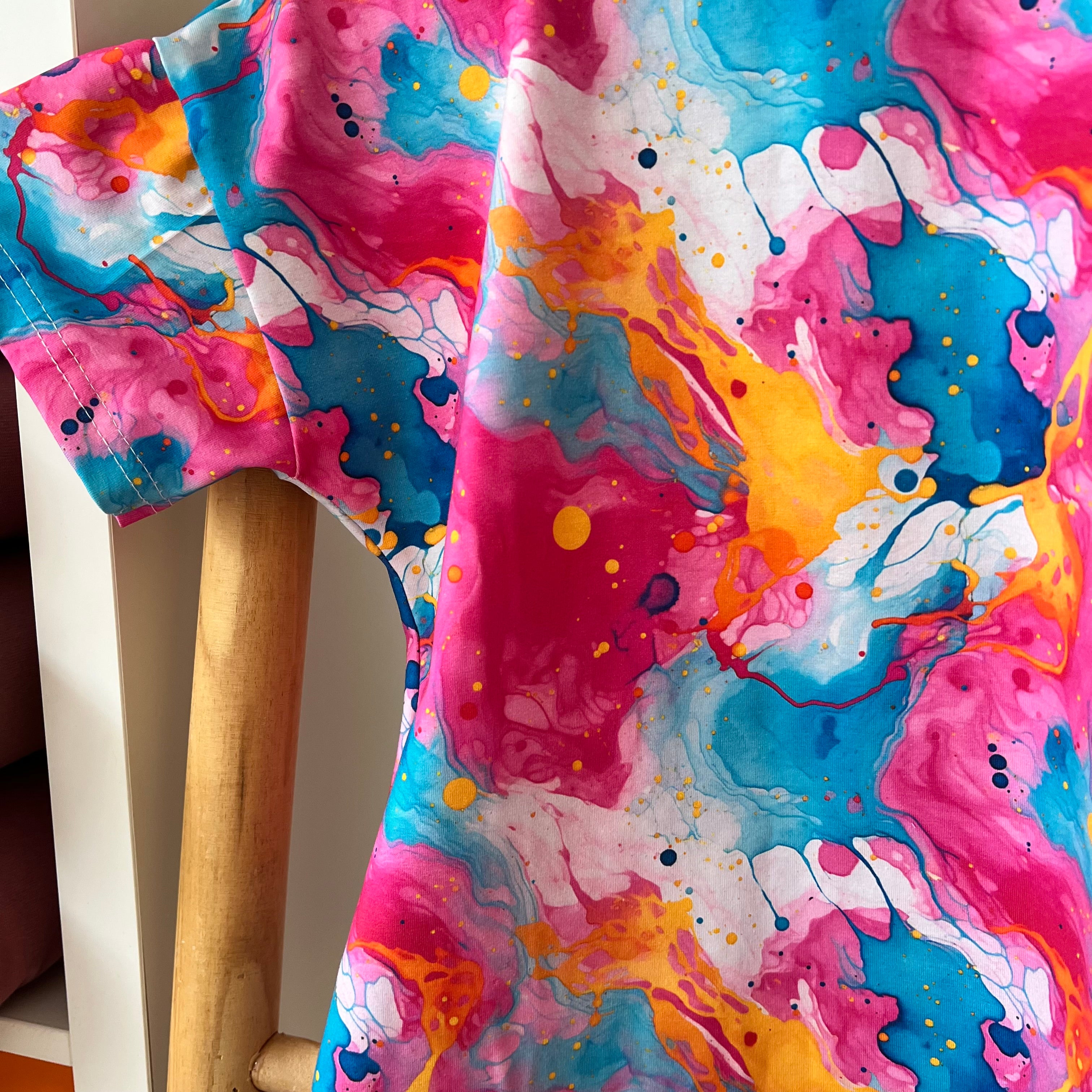 Bio Jersey "marble pink blue"